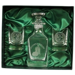 Olympia Fields Country Club Glass Decanter w/Two Shot Glasses in Box