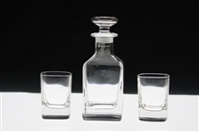 Olympia Fields Country Club Glass Decanter w/Two Shot Glasses in Box