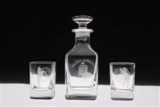 Olympia Fields Country Club Glass Decanter w/Two Shot Glasses in Box