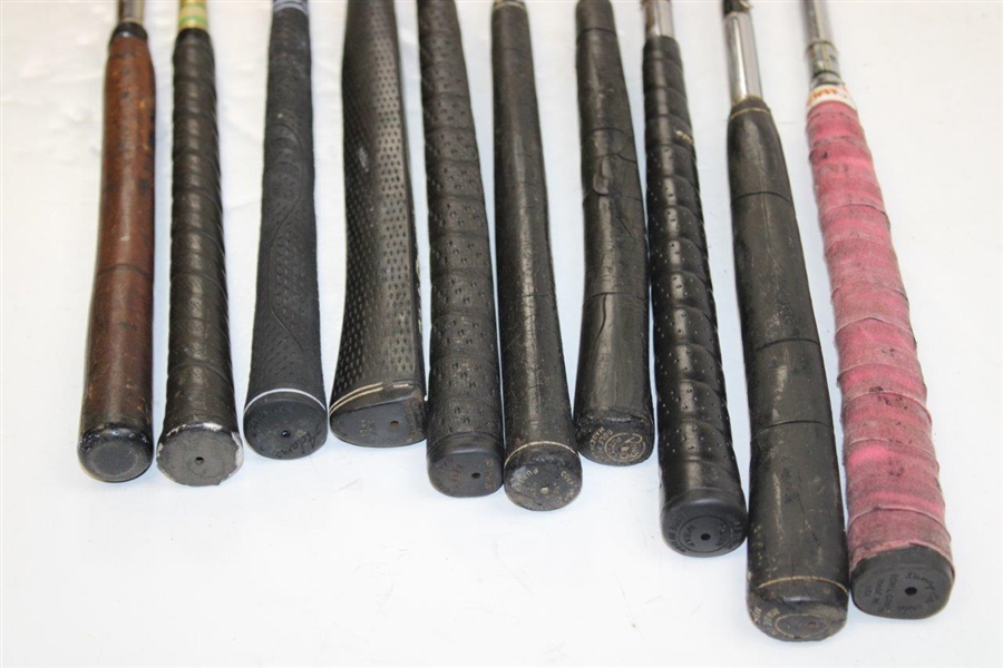 Ten (10) Various Putters Including Eight (8) Assorted PING Putters, a Brass Playboy & a Woodie Putter