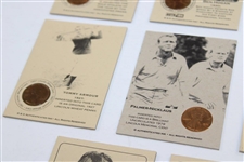 Eight (8) Penny Golf Cards - Jones, Hagen, Tiger, Hogan, Armour, Palmer/Nicklaus & Nelson(x2)