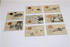 Eight (8) Penny Golf Cards - Jones, Hagen, Tiger, Hogan, Armour, Palmer/Nicklaus & Nelson(x2)