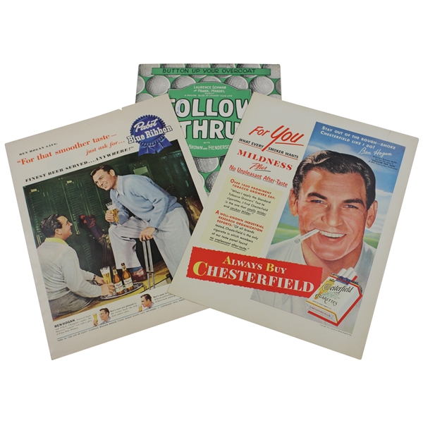 Ben Hogan Chesterfield & Pabst Blue Ribbon Ads with Follow Through Sheet Music