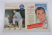 Ben Hogan Chesterfield & Pabst Blue Ribbon Ads with 'Follow Through' Sheet Music