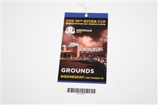 Martin Kaymer & Brandt Snedeker Signed 2012 Ryder Cup Embroidered Flag w/Ticket JSA ALOA