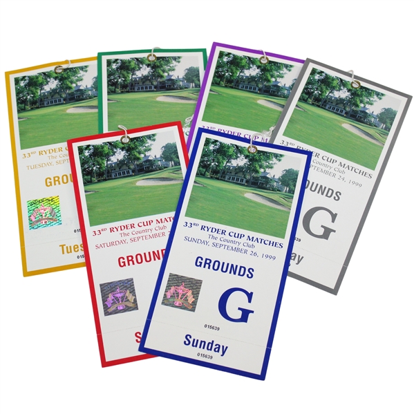 Complete 1999 Ryder Cup at The Country Club Ticket Set