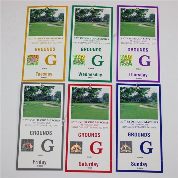 Complete 1999 Ryder Cup at The Country Club Ticket Set