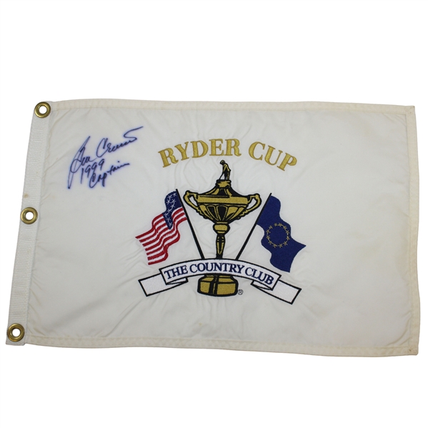 Captain Ben Crenshaw Signed 1999 Ryder Cup at The Country Club Embroidered Flag JSA ALOA