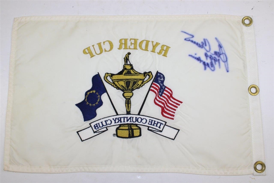 Captain Ben Crenshaw Signed 1999 Ryder Cup at The Country Club Embroidered Flag JSA ALOA
