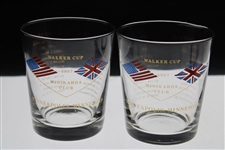 1957 Walker Cup at Minikahda Club Glasses w/Both Team Members - Set of Four (4)