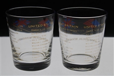 1957 Walker Cup at Minikahda Club Glasses w/Both Team Members - Set of Four (4)
