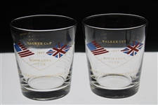 1957 Walker Cup at Minikahda Club Glasses w/Both Team Members - Set of Four (4)