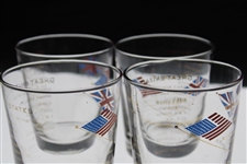 1957 Walker Cup at Minikahda Club Glasses w/Both Team Members - Set of Four (4)