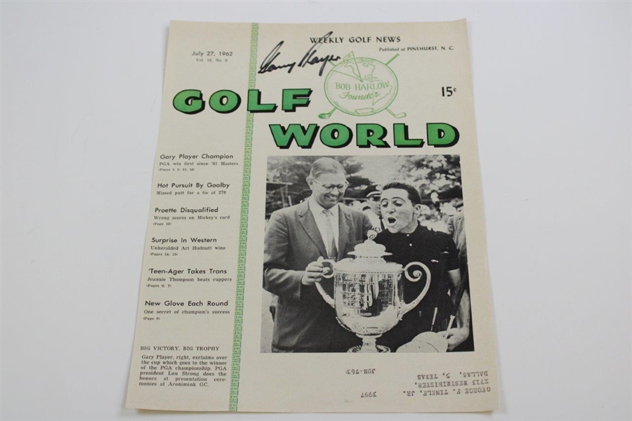 Sam Snead & Gary Player Signed Golf World Magazine Covers JSA ALOA