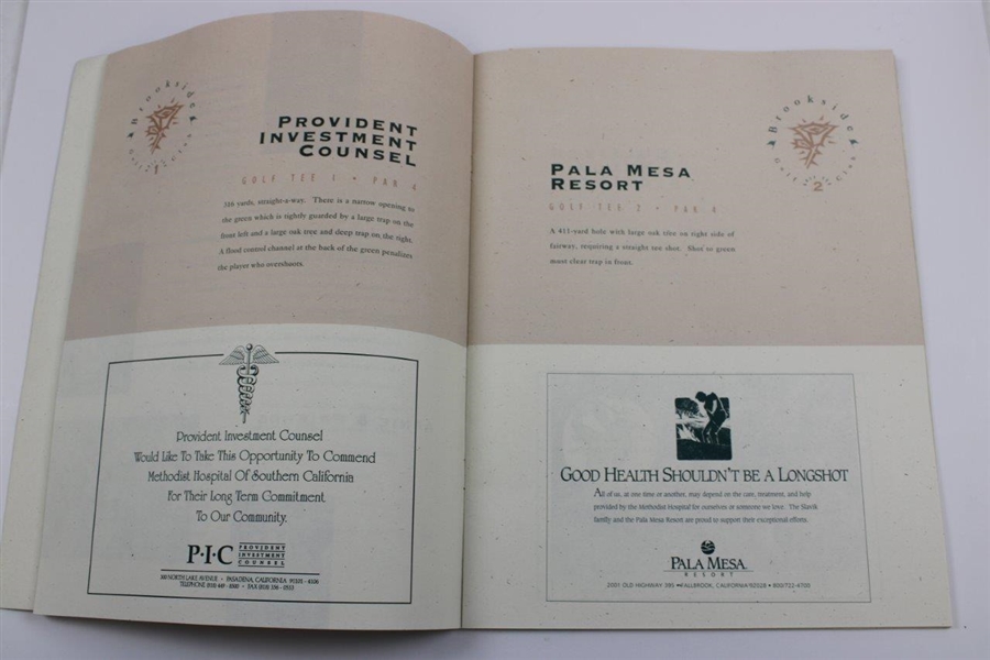 Palmer, Andrade & Inkster Signed 16th Arnold Palmer Clinic Souvenir Program JSA ALOA