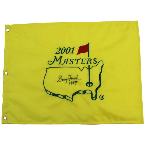 Doug Ford Signed 2001 Masters Embroidered Flag with 1957 JSA ALOA