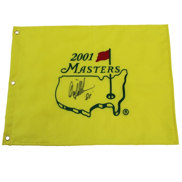 Craig Stadler Signed 2001 Masters Embroidered Flag with 82 JSA ALOA