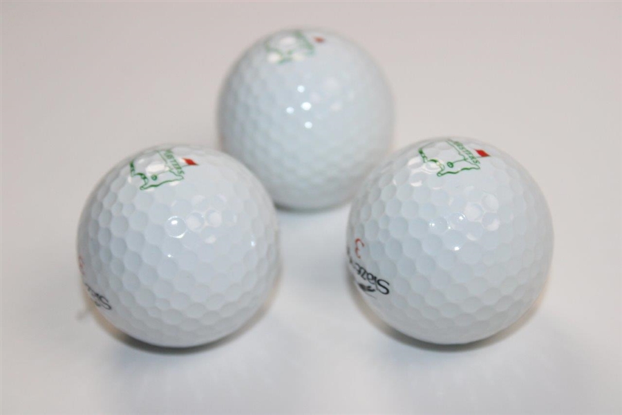 Three (3) Slazenger Masters Logo Golf Balls