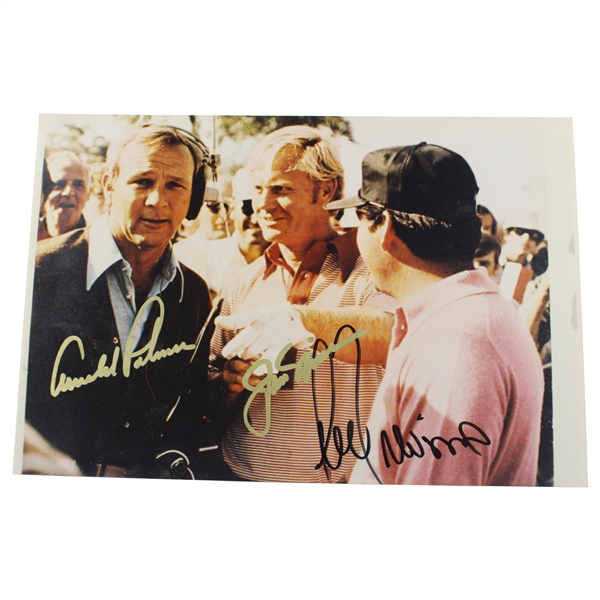 Arnold Palmer, Jack Nicklaus & Lee Trevino Signed Photo JSA ALOA