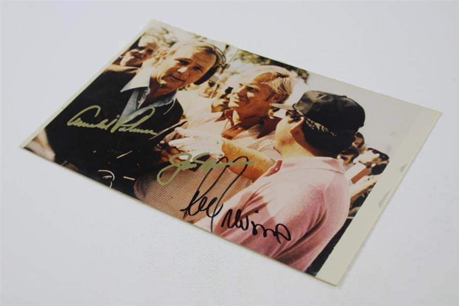 Arnold Palmer, Jack Nicklaus & Lee Trevino Signed Photo JSA ALOA