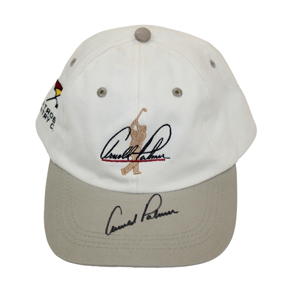 Arnold Palmer Signed Arnold Palmer Latrobe Country Club White w/Khaki Hat JSA ALOA