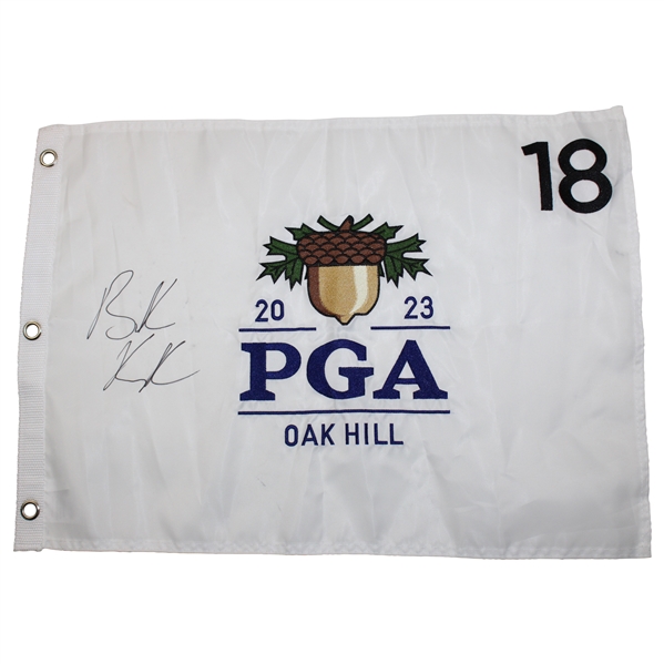Brooks Koepka Signed 2023 PGA Championship at Oak Hill Embroidered Flag JSA ALOA