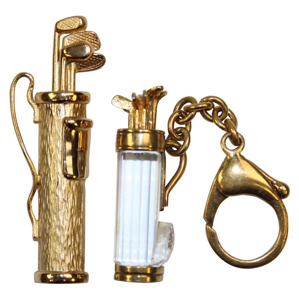 Golf Bag Brooch Pin & Golf Bag Key Ring