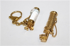 Golf Bag Brooch Pin & Golf Bag Key Ring