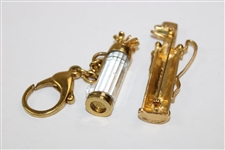 Golf Bag Brooch Pin & Golf Bag Key Ring