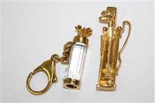 Golf Bag Brooch Pin & Golf Bag Key Ring