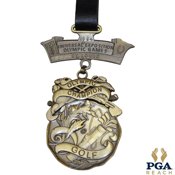 1904 Olympic Golf Champion at Glen Echo CC Commemorative Medal w/Strap - Not Original