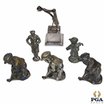 Six (6) Pewter Golfer Figurines