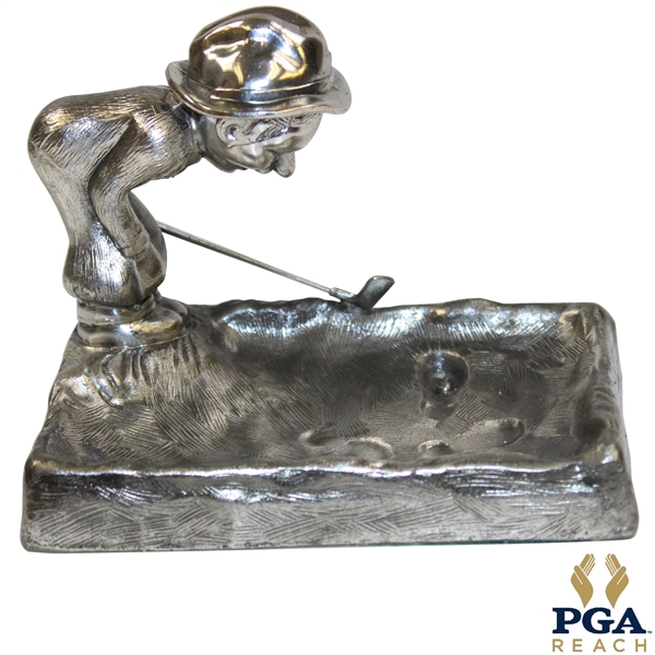 Classic Golfer Leaning Over Sand Trap Ash Tray