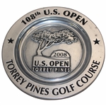 2008 US Open at Torrey Pines Golf Course Pewter Plate - Tiger Woods Win