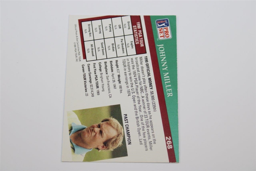 Johnny Miller Signed 1991 PGA Pro Set Card JSA ALOA