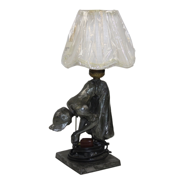 1929 Golfer Leaning Over To Putt Lamp with Shade by Frankart