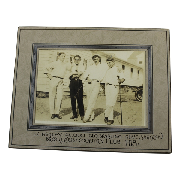 Sarazen & others 1918 at Brooklawn CC Matted Presentation Facsimile Photo 
