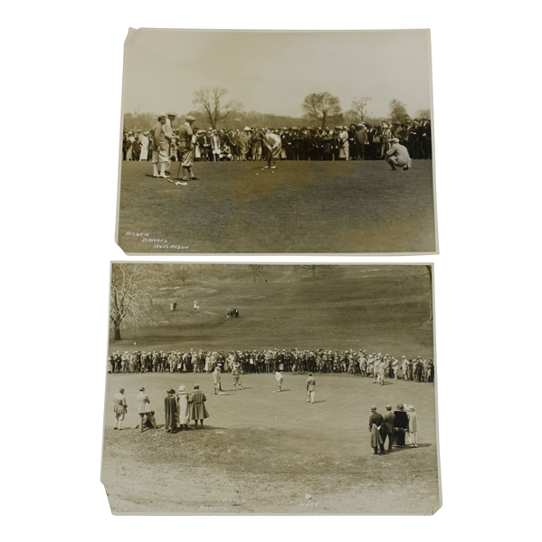 Two (2) Photos of 1923 Hagen/Sarazen vs Barnes/Hutchinson Match at Westchester Biltmore CC