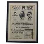 1938 Amateur-Professional Picard, Sarazen & Hines Best Ball Match Play Advert - Framed