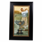 Original Bobby Jones Oil Painting w/ Havemeyer Trophy by Artist Robert Fletcher - Framed