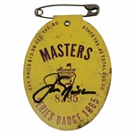Jack Nicklaus Signed 1965 Masters SERIES Badge #8395 JSA ALOA