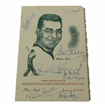 Bobby Jones, Ouimet, Horton Smith, Hogan, Babe & others Signed 1955 Metropolitan Golf Writers Menu JSA ALOA