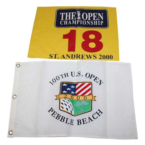 2000 US Open & 2000 Open Championship Flags - Tiger Slam!
