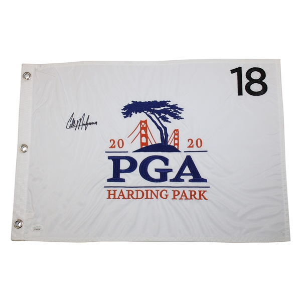 Colin Morikawa Signed 2020 PGA at Harding Park Embroidered Flag JSA WIT687366