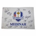 Tiger Woods & Team USA Signed 2012 Ryder Cup at Medinah CC Flag JSA ALOA