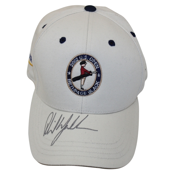 Phil Mickelson Signed 2002 US Open at Bethpage Black Hat JSA ALOA