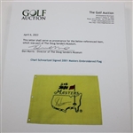 Charl Schwartzel Signed 2001 Masters Embroidered Flag JSA ALOA