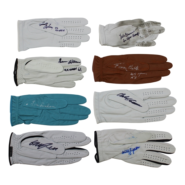 Littler, Goosen, Simpson & Five (5) other US Open Champions Signed Golf Gloves JSA ALOA