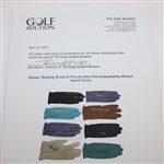 Runyan, Rosburg, Brooks & Five (5) other PGA Championship Winners Signed Gloves JSA ALOA