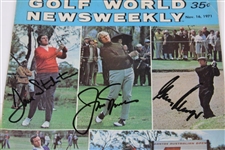 Nicklaus, Player, Stockton, Crampton & Hill Signed Golf World Newsweekly JSA ALOA